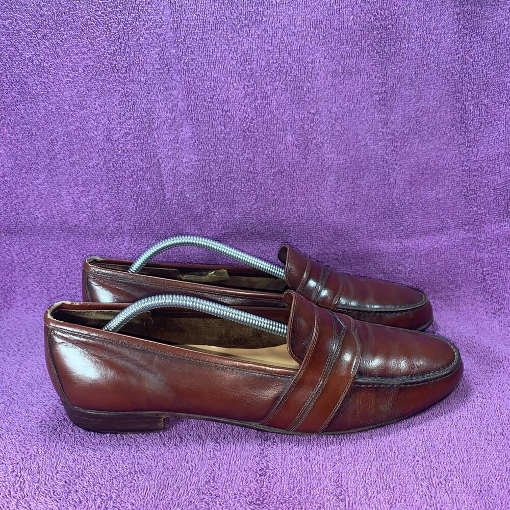 Salvatore Ferragamo Dress Shoes Penny Loafers Slip On Red Leather Men’s Size 9